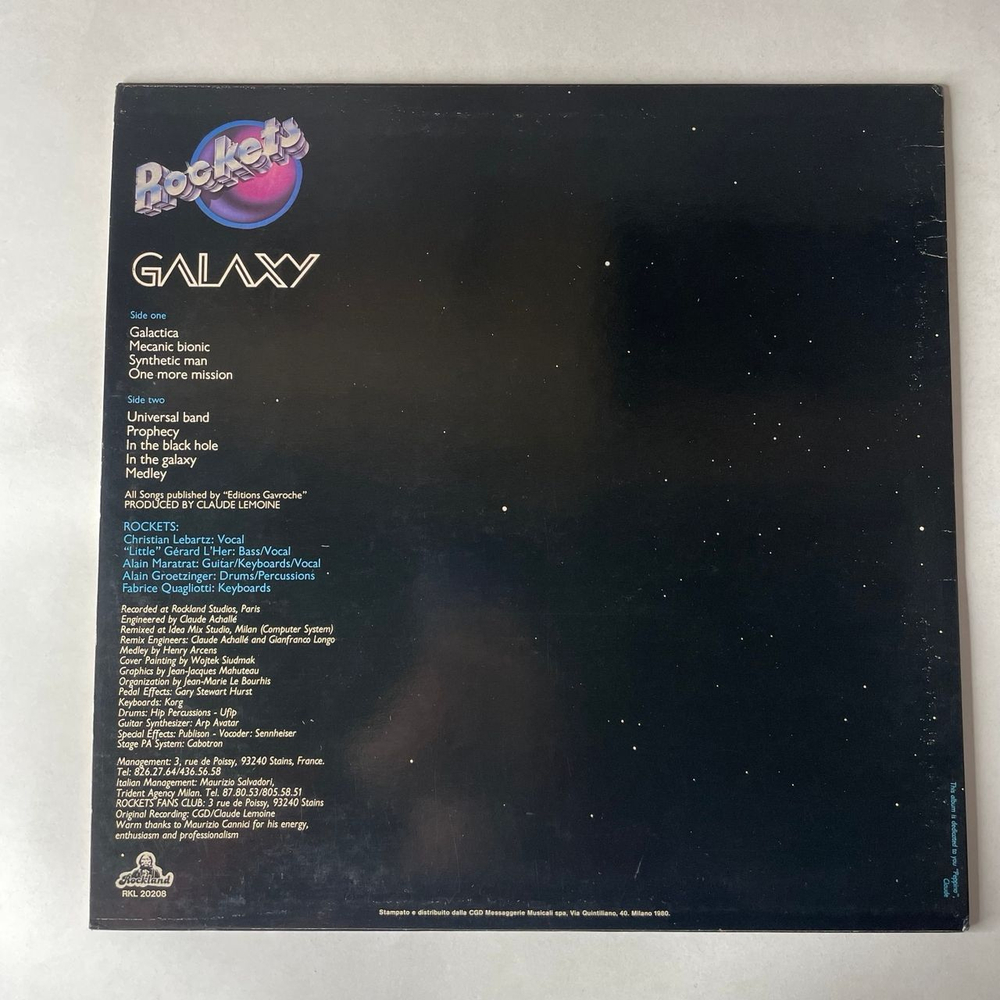 Винтажная виниловая пластинка LP Rockets Galaxy (Италия 1980)