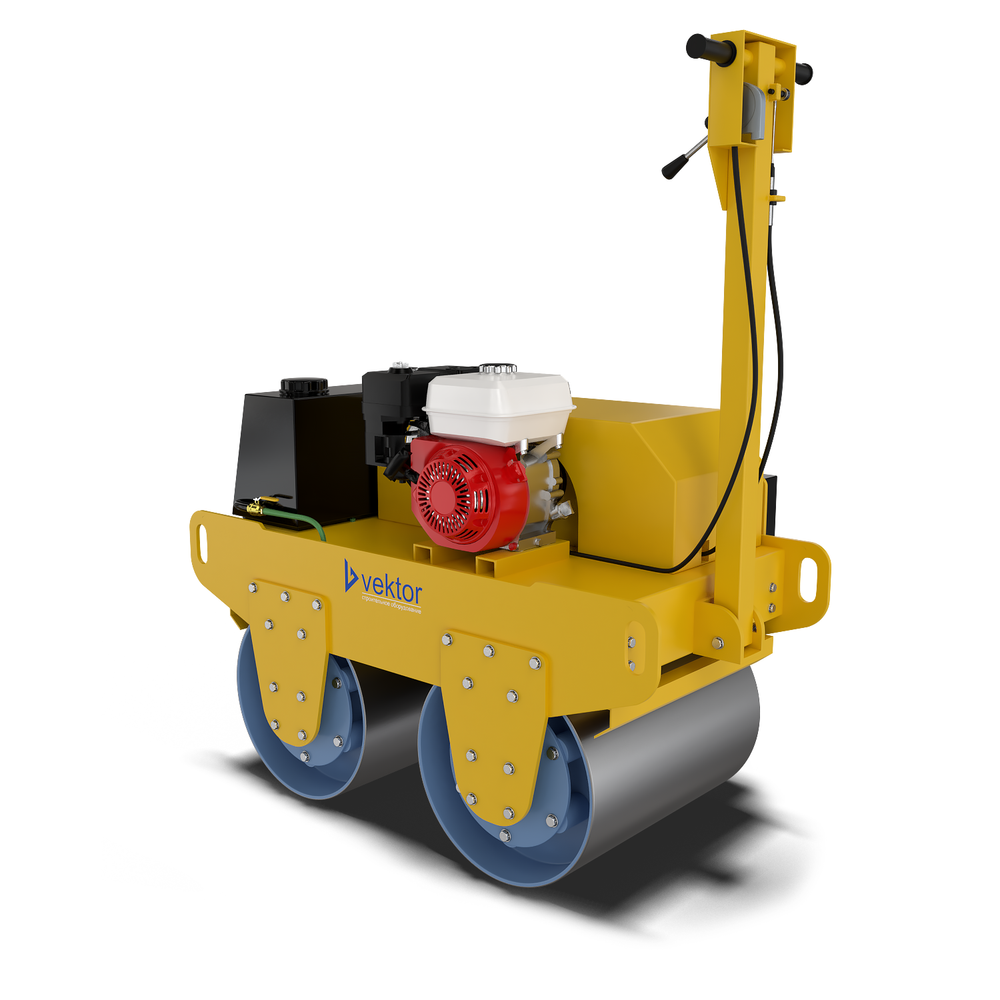Виброкаток Vektor VRDR-600 двухвальцовый, бензиновый - [483 кг / Honda GX270]