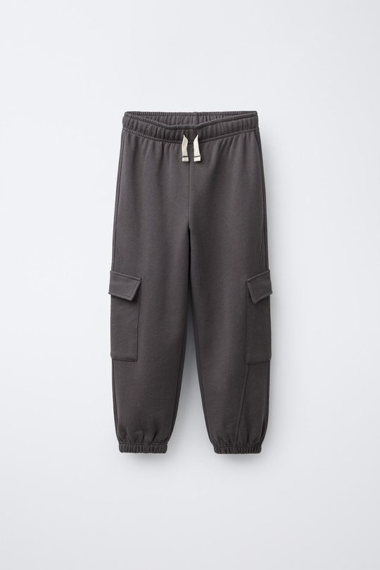 ZARA БРЮКИ-ДЖОГГЕРЫ КАРГО, СЕРО-КОРИЧНЕВЫЙ