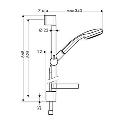 Душевой комплект Hansgrohe Croma 100 1jet/Unica 90cm 27724000 схема