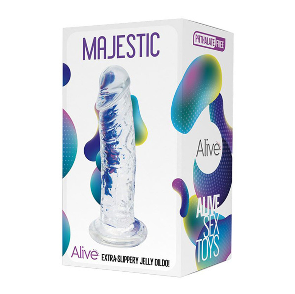 Прозрачный фаллоимитатор на присоске 14,7см Adrien Lastic Alive Majestic Jelly Dildo