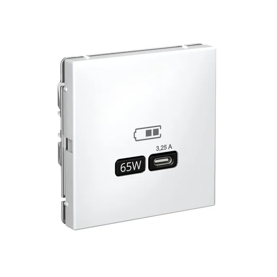 Розетка USB ArtGallery тип C 65Вт QC PD высокоскор. ЗУ механизм лотос SE GAL001327