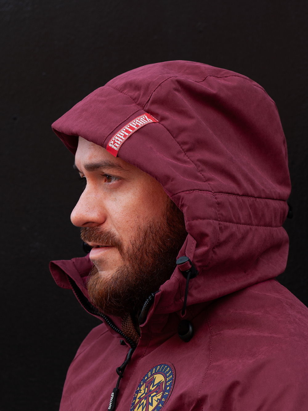 Куртка демисезонная Варгградъ на флисе мужская бордовая