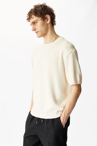 Молочный пуловер с коротким рукавом SIMOII