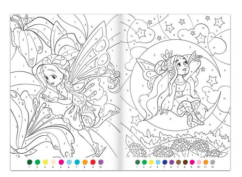 Раскраска по номерам  16 стр формат А4 Буква-ленд Прекрасные феи (5298375)