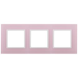 14-5103-30 ЭРА Рамка на 3 поста, стекло, Эра Elegance, розовый+бел