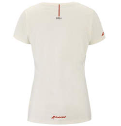 Женская теннисная футболка Babolat Exercise Message - cannoli cream