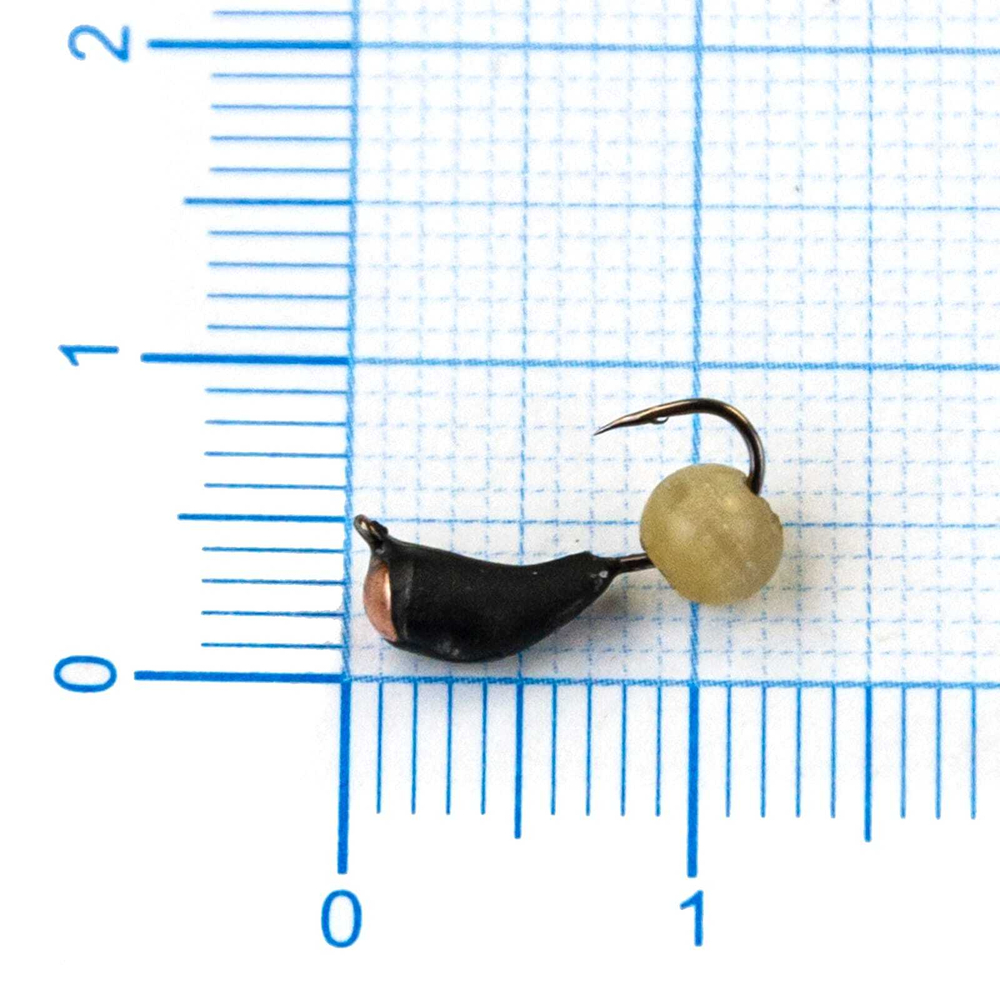 Мормышка Владимирская 346 "Уралочка с зеркальцем с шариком кошачий глаз", 3мм, 0.6гр (15шт/уп)