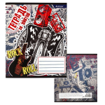 Тетрадь 36л., А5, клетка, Alingar "Гранж", скрепка, блок офсет, мелованный картон (эконом), 4 дизайна в пленке т/у