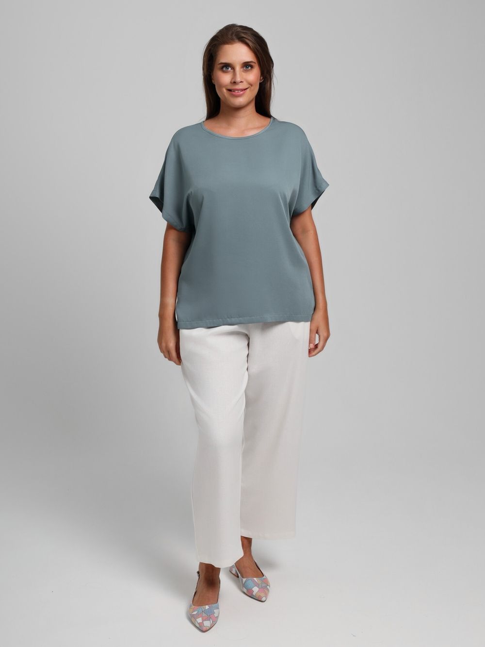 Блузка Летний драйв-4 Виотекс СЕРЫЙ