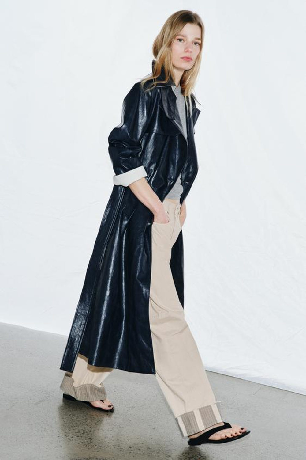 ZW COLLECTION ИСКУССТВЕННАЯ КОЖА ОVERSIZE ТРЕНЧКОТ - ZARA