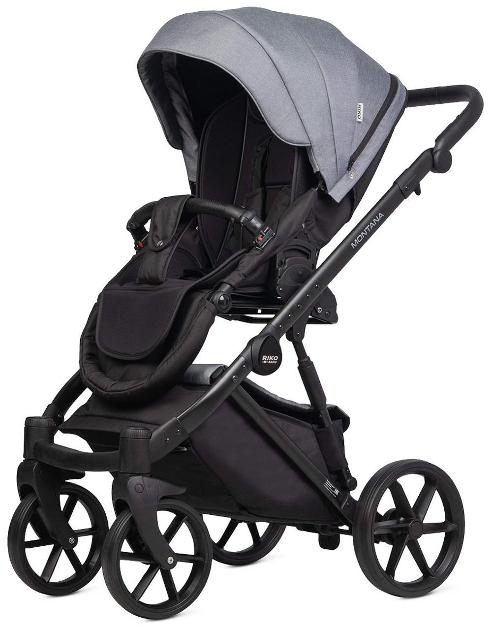 Детская коляска Riko Basic Montana 2 в 1 52 Grey (серый)