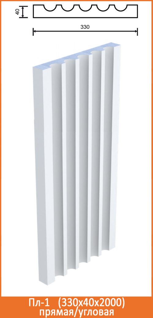 Пл-1/4 (330x40х2000мм) прямая