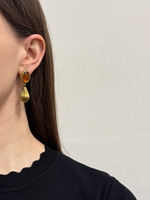 Серьги с коричневыми кабошонами