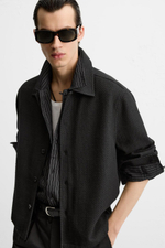 Куртка-рубашка regular fit из рельефной ткани