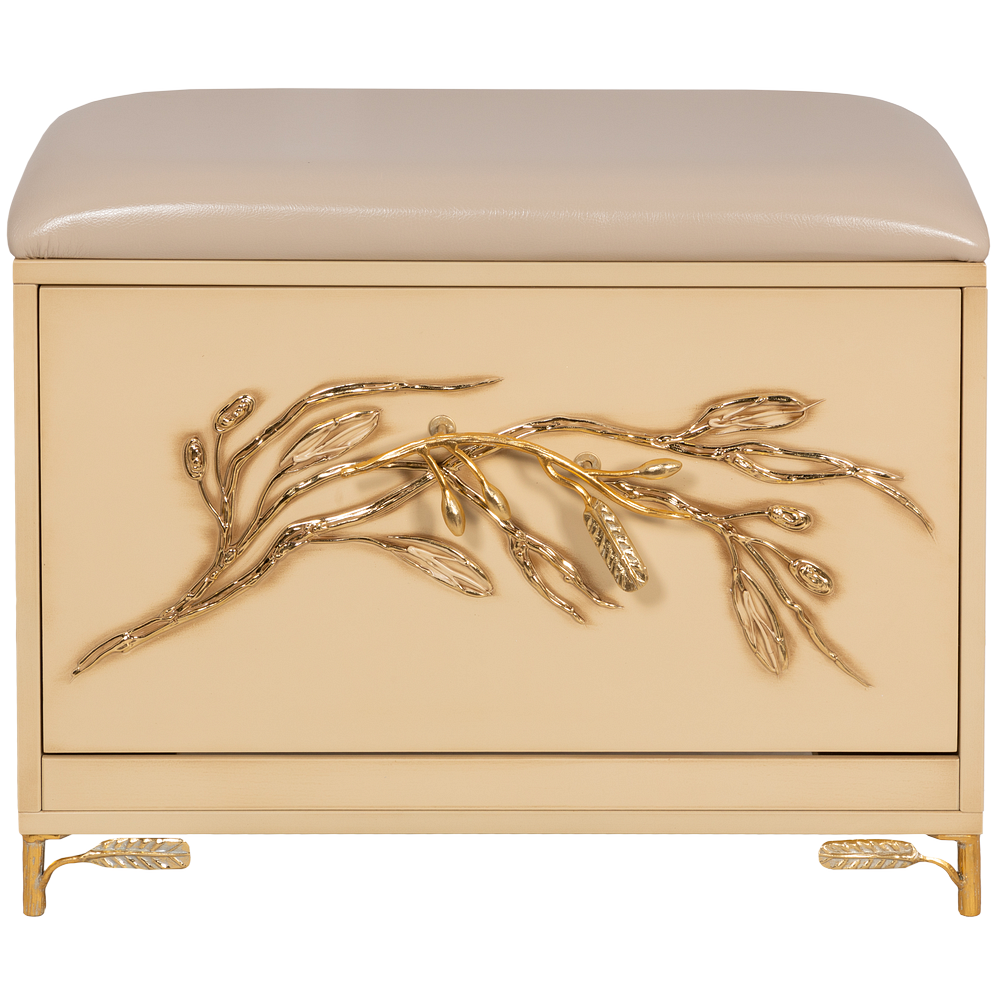 Банкетка Oliva Branch (Олива Бранч) Айвори Мраморное золото