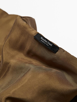 Massimo Dutti Стеганая бандана из 100% шелка, хаки