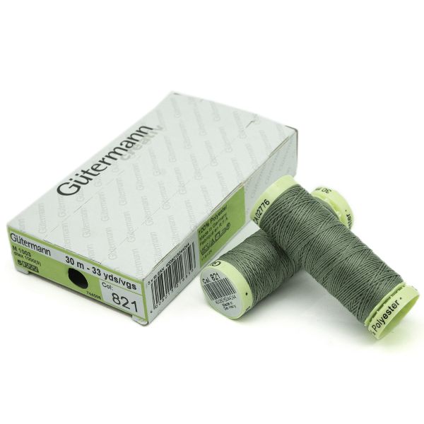 Нитки отделочные Gutermann Top Stitch 30 (30 метров), 5 кат. | 821 серый офицерский
