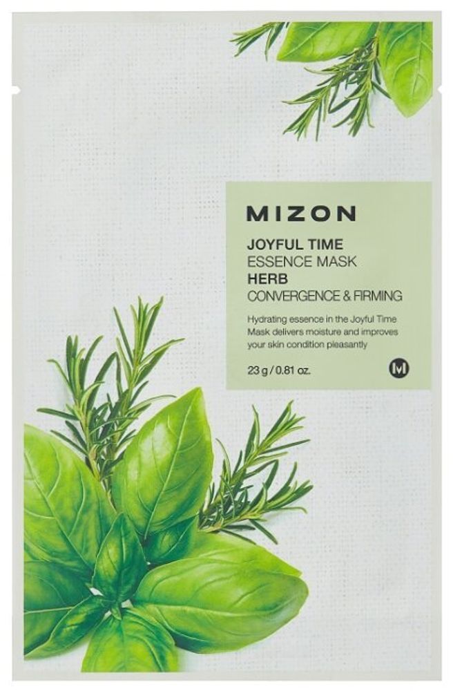 Mizon Joyful Time Essence Mask Herb тканевая маска с комплексом травяных экстрактов 23мл
