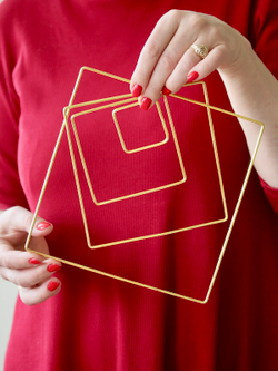 Набор квадратов металлических 4 шт: 20 см, 15 см, 10 см, 5 см