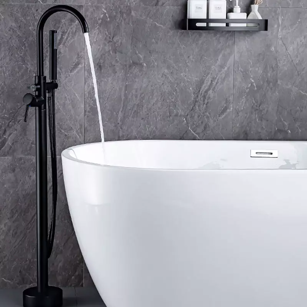Смеситель напольный BOCH MANN БРАЙС (BRAIES) Matt Black BM8921 из латуни, цвет матовый черный