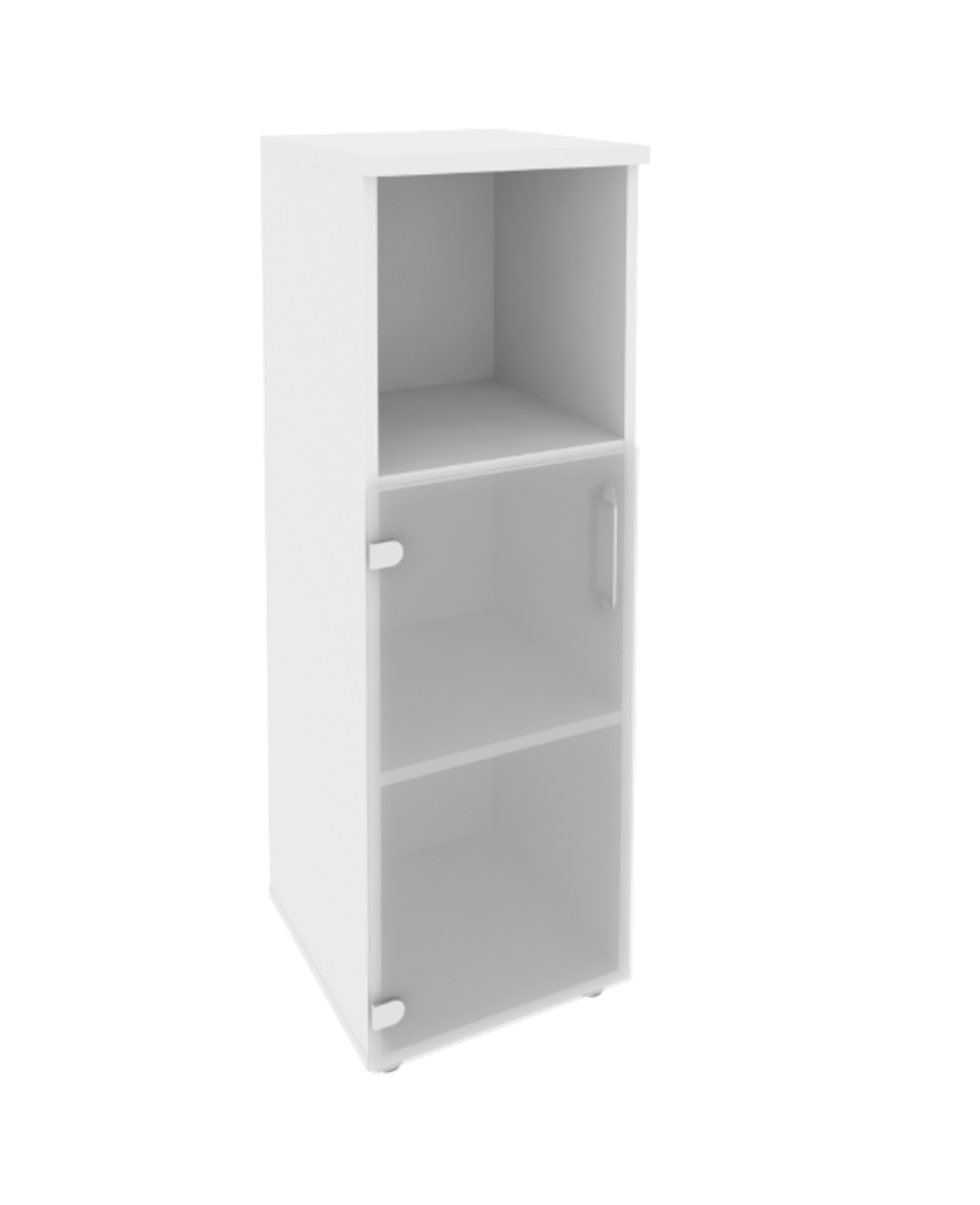 Шкаф средний узкий с нишей и стеклом Onix