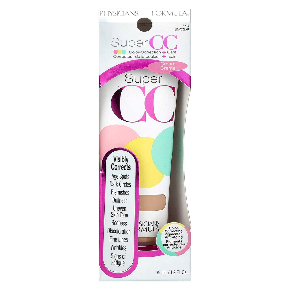 Physicians Formula, Super CC, крем для коррекции цвета и ухода, 6234 светлый, 35 мл (1,2 жидк. унц.)