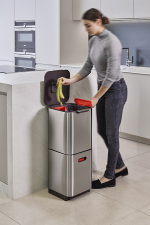 Контейнер для мусора с двумя баками Totem Compact 40 л нержавеющая сталь, Joseph Joseph