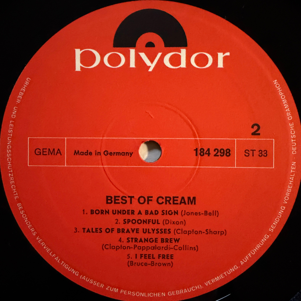Cream - Best Of Cream (Германия 1969г.)