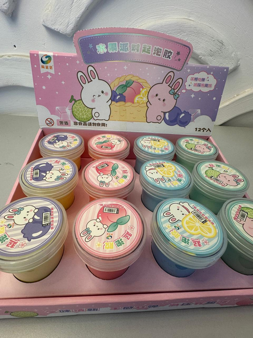 Слайм в баночке "Кролик и фрукты"