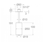 Тропический душ потолочный цилиндр HYDROTHERAPY BV10RT100CUC медный