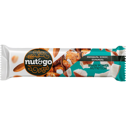 Батончик миндаль-кокос-карамель Nut&go 36 гр