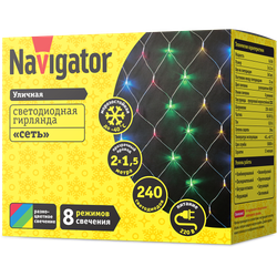 Гирлянда Navigator 61 853 NGF-N01-240RGBY-12-2x1.5m-230-TR-IP44