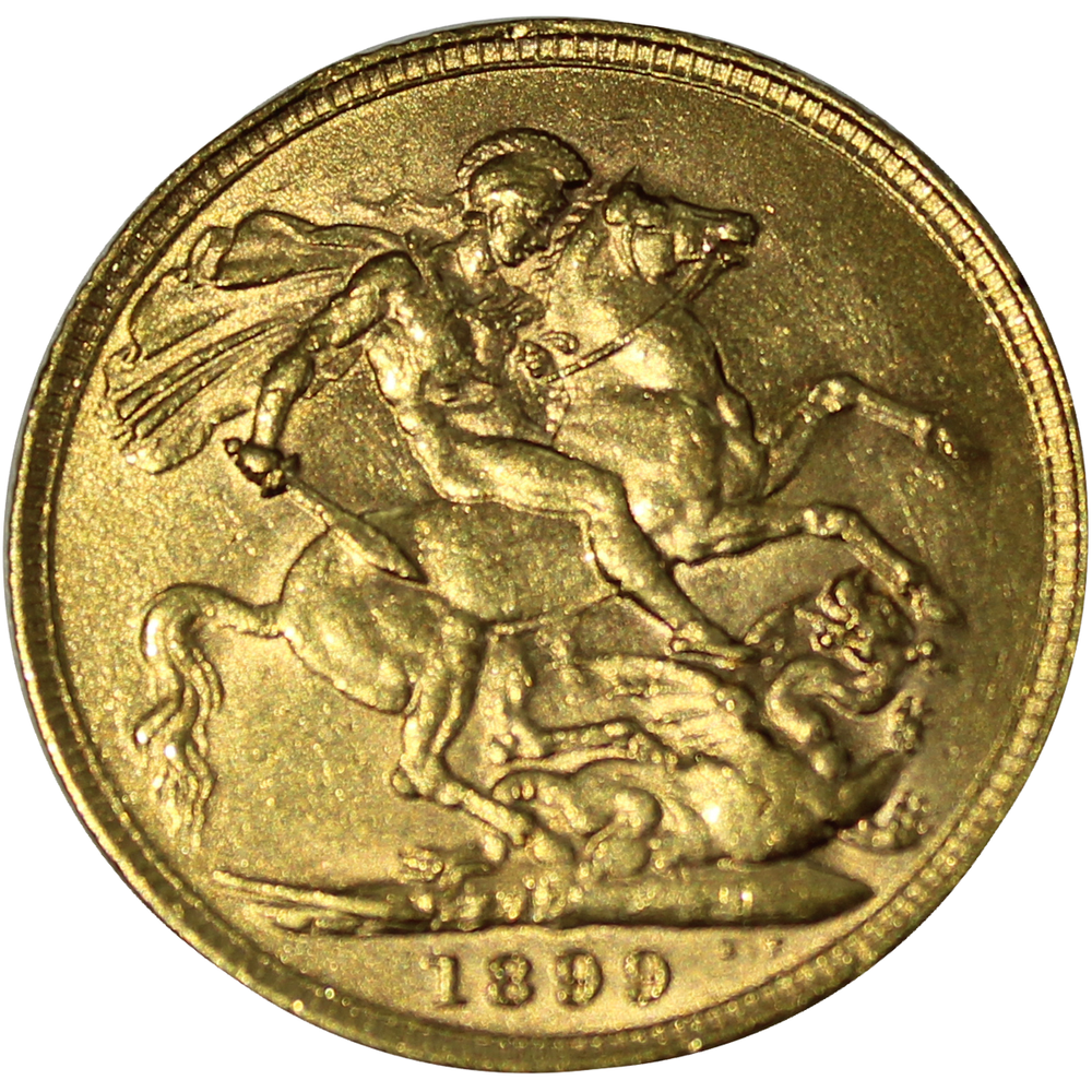 1 соверен Великобритания (Виктория) 1899 г. Золото. XF