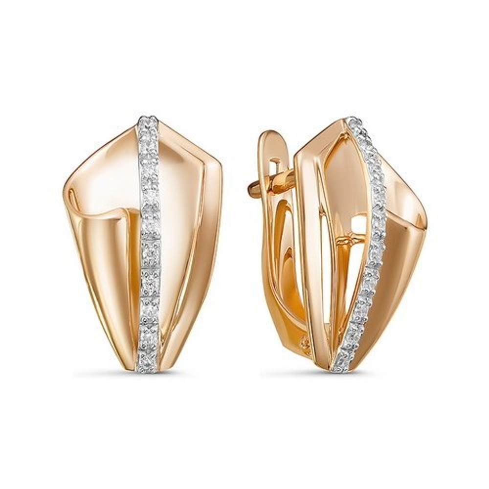 Серьги из золота с фианитами