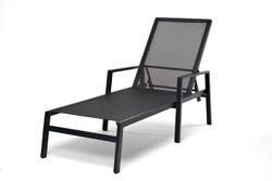 "Парма" шезлонг из алюминия темно-серый (RAL7024) муар, ткань текстилен темно-серая