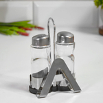 Набор для специй 2 предмета + салфетница на подставке, нерж, стекло