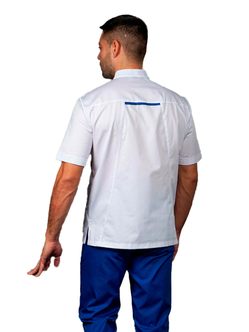 Блуза медицинская мужская Доктор стиль Алекс с коротким рукавом, темно-синий, 52