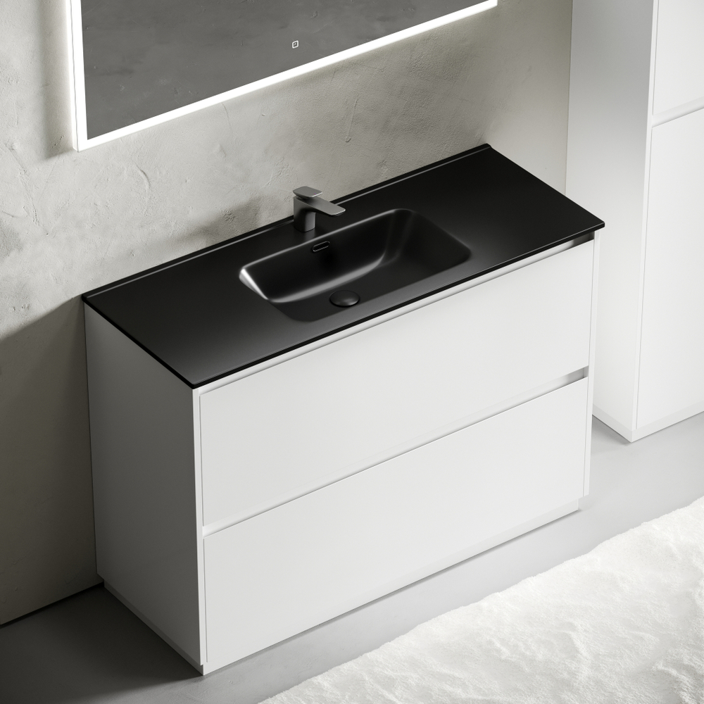 Тумба с раковиной Sancos Libra Floor 120 см LB120F-1W глянцевый белый