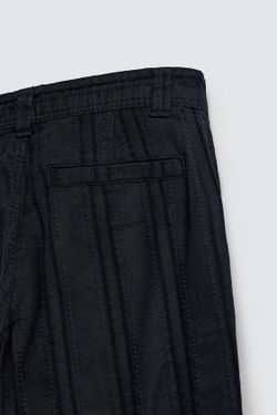 ZARA ЖАККАРДОВЫЕ БРЮКИ В ПОЛОСКУ, МОРСКОЙ СИНИЙ