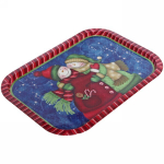 Поднос жестяной 40*28см «Снеговики»