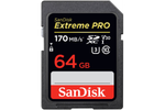 Карта памяти SanDisk SDXC Extreme Pro Class 10 UHS-I U3 (170/90MB/s) 64GB