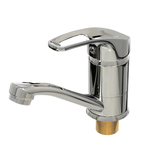 67-0-724 Смеситель стандарт однорычажный для мойки, гайка, керамический картридж 40мм, гусак 15см