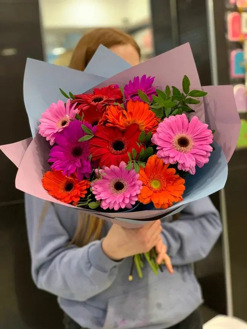 Букет из 11 гербер в пленке