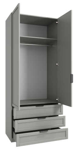 Шкаф для одежды Нордик, Шкаф, серый