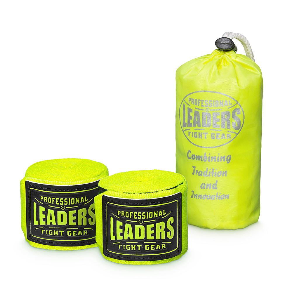 Бинты боксерские Leaders PRO салатовые 3.5 м.