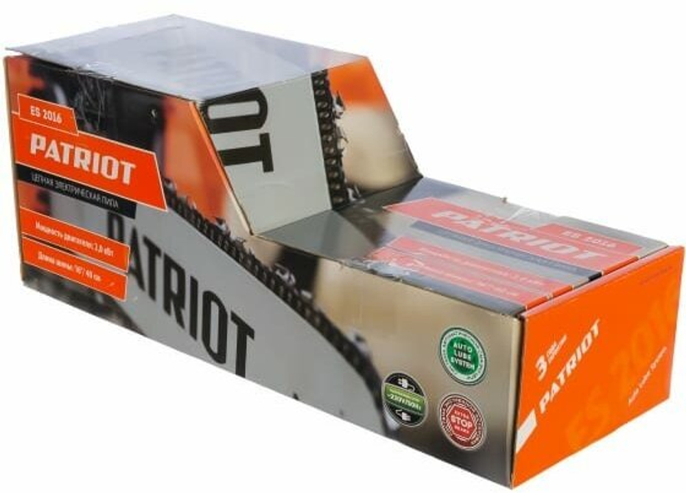 Пила цепная электрическая PATRIOT ES, 2000Вт, шаг цепи 3/8", длина шины 40см, плавный пуск