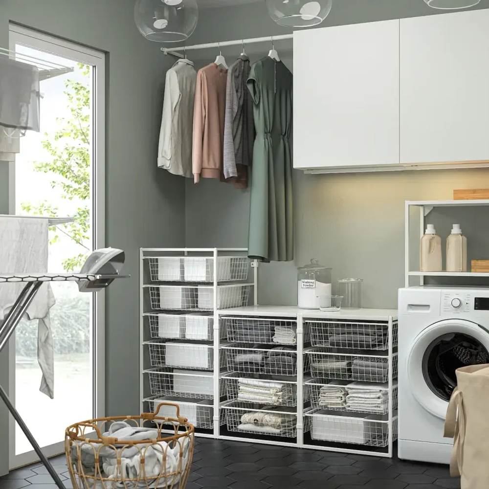 Стеллаж - IKEA JONAXEL, 148х51х104 см, белый, ЙОНАКСЕЛЬ ИКЕА