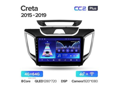 Магнитола Teyes CC2 Plus 4-64 Hyundai Creta IX25 2015-2019 10.2"