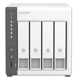 Сетевое хранилище (NAS) QNAP D4 (REV. C) Сетевое хранилище без дисков / channel NAS 4 HDD trays.ARM 4-core Cortex-A55 2.0GHz, RAM 4 GB (max), 1x2.5GbE, 1x1GbE, 2xUSB 2.0 port,1xUSB 3.2 Gen 1
